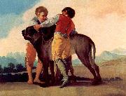 Francisco de Goya Knaben mit Bluthunden oil